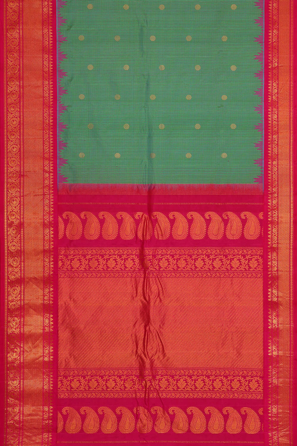 Image of Gadwal Silk Sea Green Saree